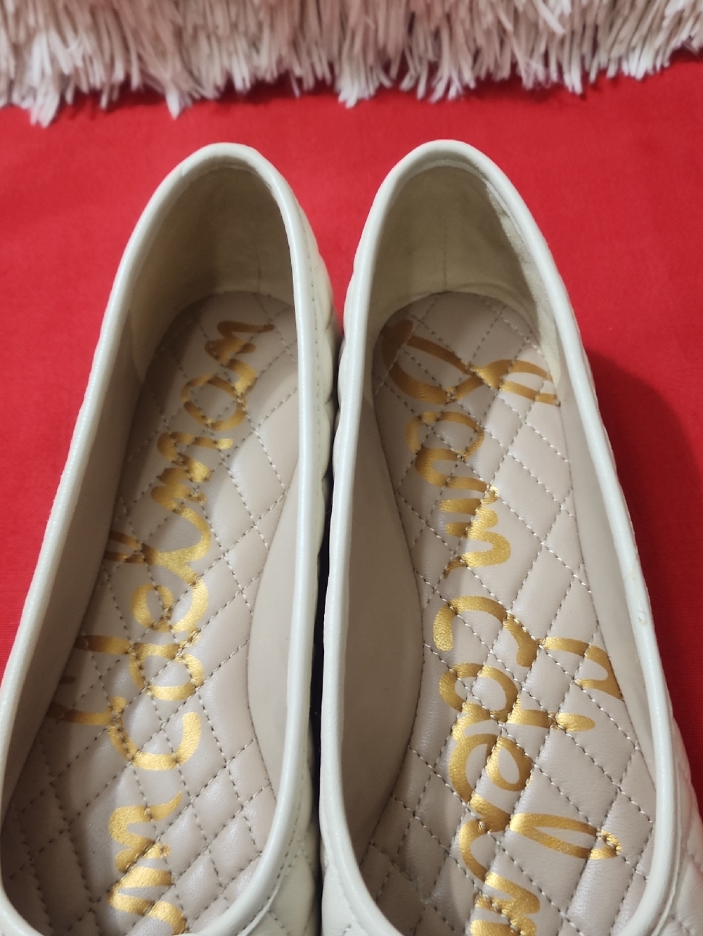 Sam Edelman Marilyn Quilted Two-Tone Ballet Flats in Cream and Black - Picture 11 of 12